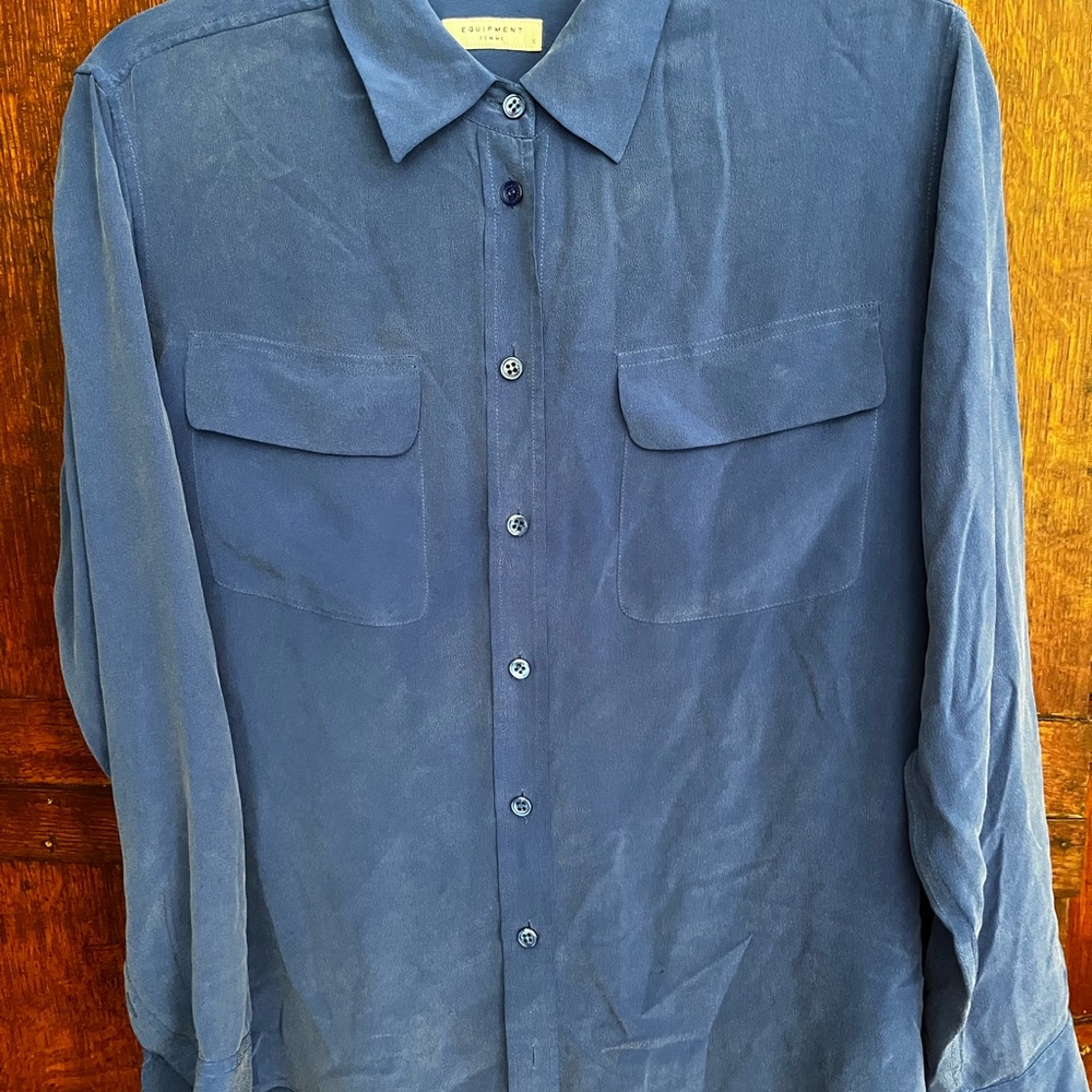 Equipment Blue Collared Shirt